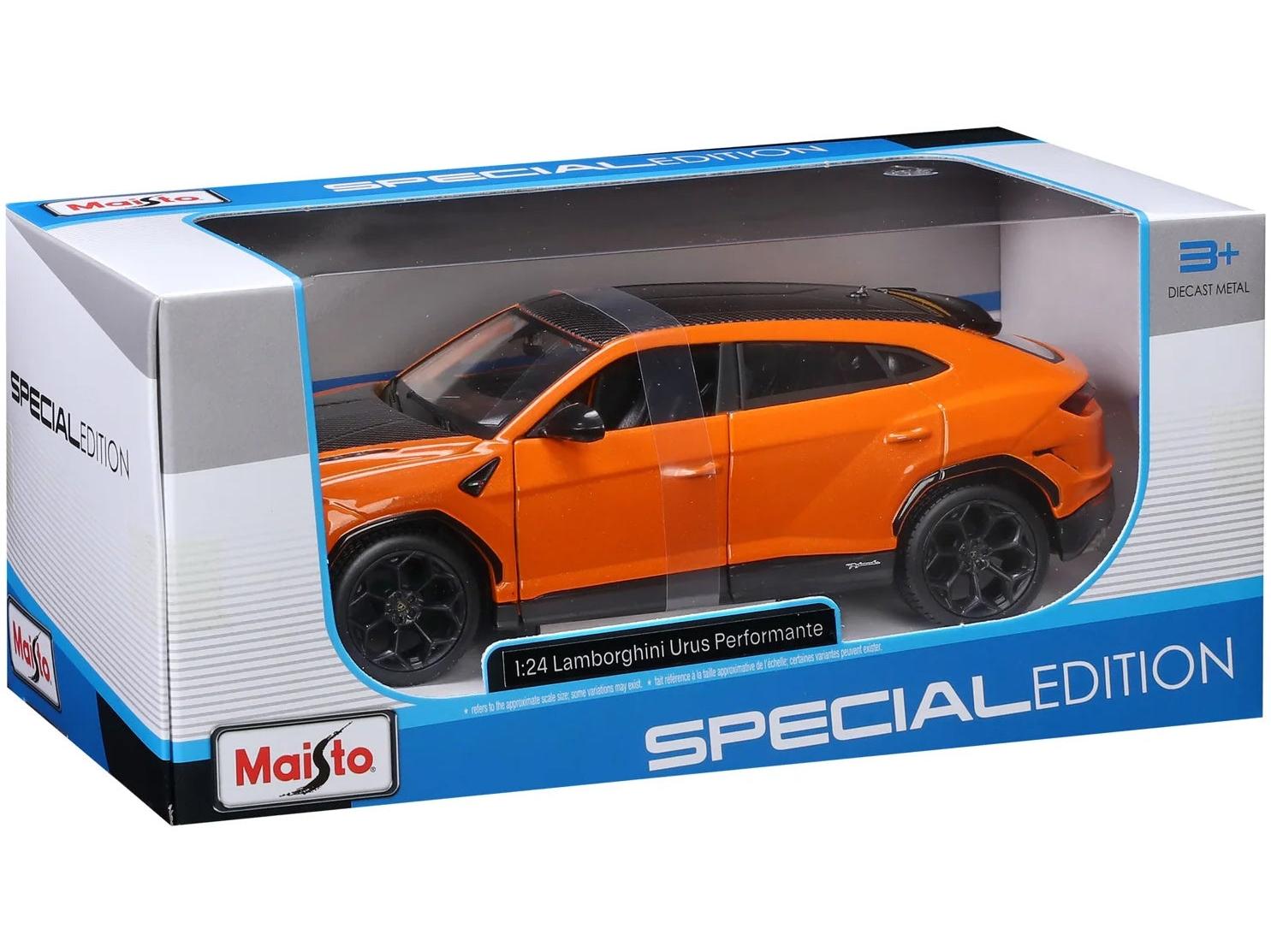 Coche de juguete Lamborghini Urus Performante Naranja a escala 1:24 Maisto Diecast