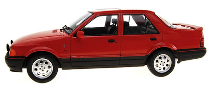 Ford Orion Mk2 Ghia Red RHD w/Pepperpot Alloys (UK Exclusive 500pcs) 1:18 Scale Diecast Model Car – Model Car Group