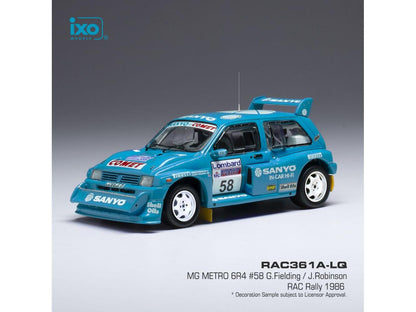 MG Metro 6R4 #58 RAC Rally 1986 G.Fielding /J.Robinson 1:43 Scale IXO Diecast Model Car-IXO-Diecast Model Centre
