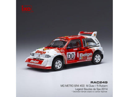 MG Metro 6R4 RHD Belge Legend Boucles de Spa 2014 M.Duez/R.Rutten 1:43 Scale IXO Diecast Model Car-IXO-Diecast Model Centre