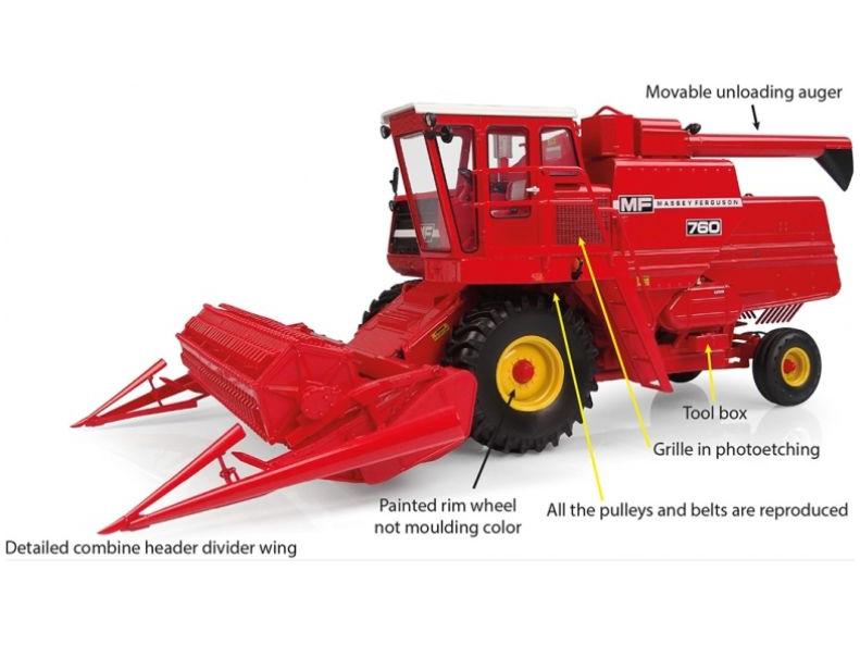 Massey Ferguson 760 Combine 1:32 Scale Universal Hobbies Diecast Model-Universal Hobbies-Diecast Model Centre