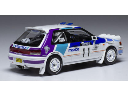 Mazda 323 GTX #11 Mazda Rally Team Europe 1000 Lakes Rallye 1990 w/Lights H.Mikkola 1:43 Scale IXO Diecast Model Car-IXO-Diecast Model Centre