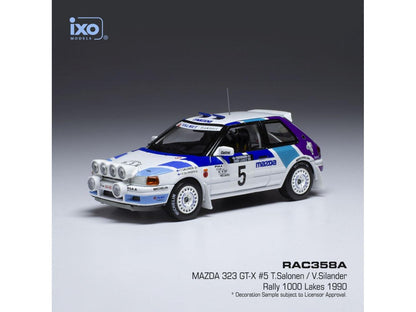 Mazda 323 GTX #5 Mazda Rally Team Europe 1000 Lakes Rallye 1990 w/Lights T.Salonen 1:43 Scale IXO Diecast Model Car-IXO-Diecast Model Centre