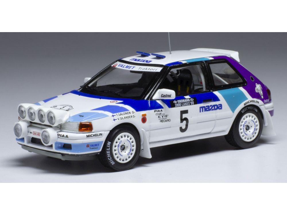 Mazda 323 GTX #5 Mazda Rally Team Europe 1000 Lakes Rallye 1990 w/Lights T.Salonen 1:43 Scale IXO Diecast Model Car-IXO-Diecast Model Centre