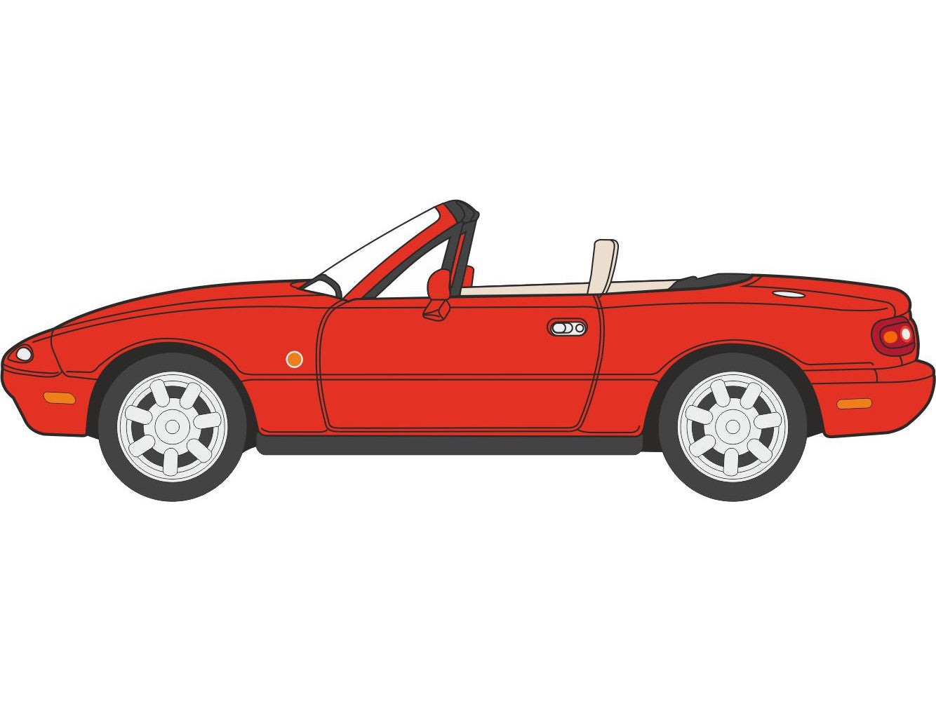 Mazda MX5 Mk1 (Open) Classic Red - 1:76 Scale Diecast Model Car-Oxford Diecast-Diecast Model Centre