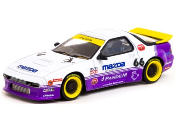 Mazda RX-7 (FC3S) Pandem White/Lilac 1:64 Scale Tarmac Works Diecast Model-Tarmac Works-Diecast Model Centre