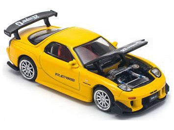 Mazda RX-7 FD3S Re-Amemiya Wideboy yellow - 1:64 Scale Model Car-Pop Race-Diecast Model Centre