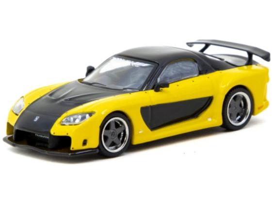 Mazda RX-7 Yellow/Black Scale Diecast Car – Pop Race-Pop Race-Diecast Model Centre