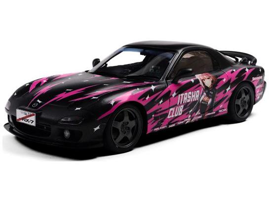Mazda RX7 FD3RS Solido Works 1999 Itasha Club Pink 1:18 Scale Solido Diecast Model-Solido-Diecast Model Centre