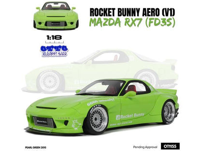 Mazda RX7 (FD3S) Rocket Bunny Aero (V1) Pearl Green 2015 1:18 Scale OttOmobile Resin Model Car-OttOmobile-Diecast Model Centre