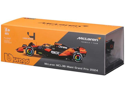 McLaren F1 Team MCL38 #4 Lando Norris F1 2024 1:24 Scale Bburago Model Car