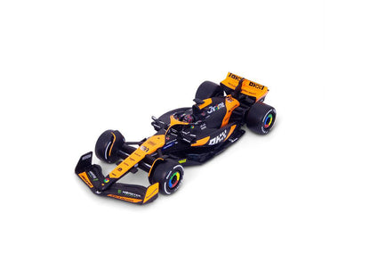 McLaren F1 Team MCL38 #81 F1 Miami GP 2024 Oscar Piastri 1:43 Scale Bburago Diecast Model (w/helmet)-Bburago-Diecast Model Centre