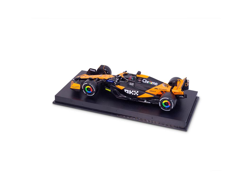 McLaren F1 Team MCL38 #81 F1 Miami GP 2024 Oscar Piastri 1:43 Scale Bburago Diecast Model (w/helmet)-Bburago-Diecast Model Centre