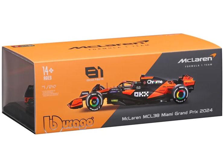 McLaren F1 Team MCL38 #81 Oscar Piastri F1 2024 1:24 Scale Bburago Model Car