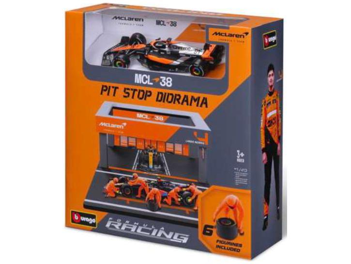 McLaren MCL 38 #4 Lando Norris F1 2024 Pit Pass Set 1:43 Scale Diecast & Plastic – Bburago-Bburago-Diecast Model Centre