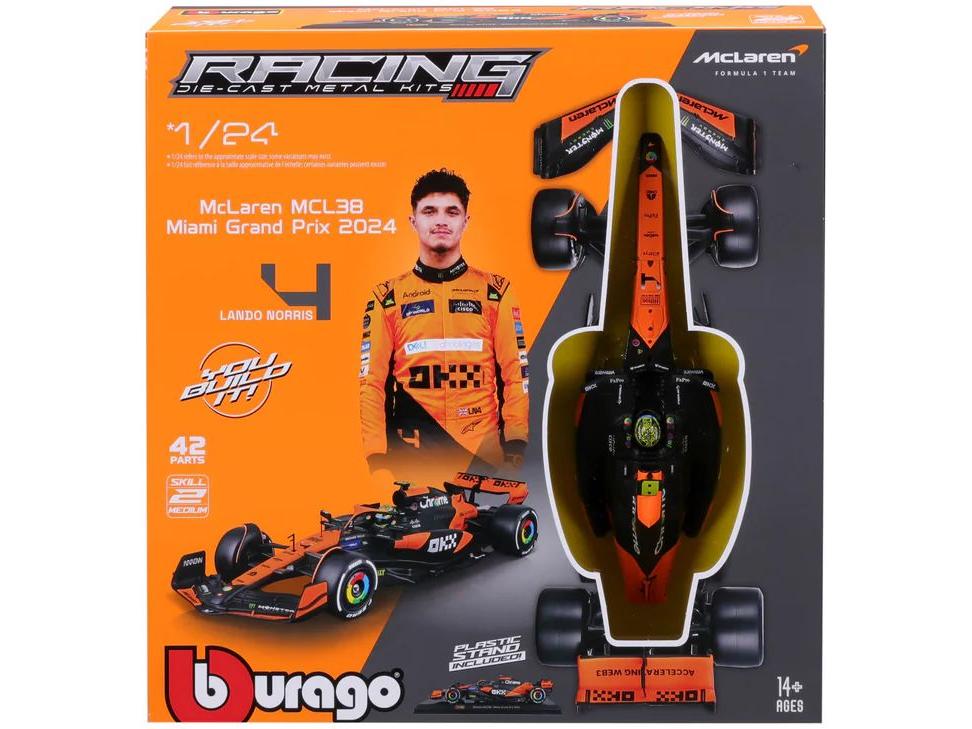 McLaren MCL38 F1 2024 Norris Metal Kit 1:24 Scale Maisto-Maisto-Diecast Model Centre