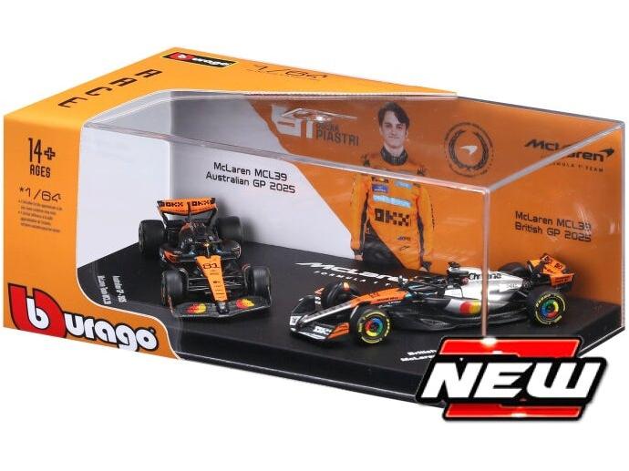 McLaren MCL39 2 Pack Premium #81 F1 2025 Oscar Piastri 1:64 Scale Diecast Cars – Bburago-Bburago-Diecast Model Centre