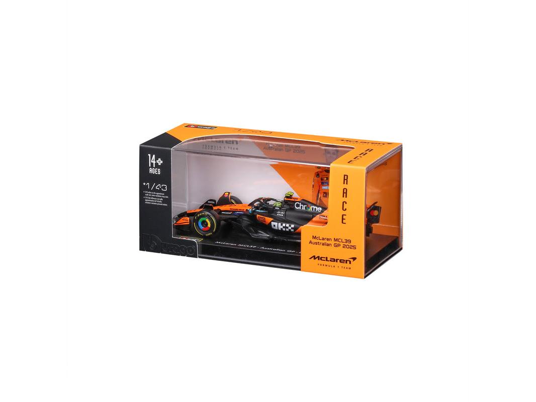 McLaren MCL39 F1 2025 #4 Lando Norris w/Helmet 1:43 Scale Bburago Diecast Model Car-Bburago-Diecast Model Centre