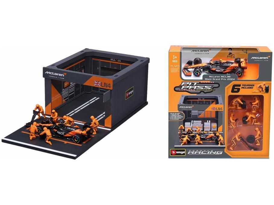 McLaren MCL39 F1 2025 Lando Norris Pit Pass 1:43 Scale Bburago Diorama-Bburago-Diecast Model Centre