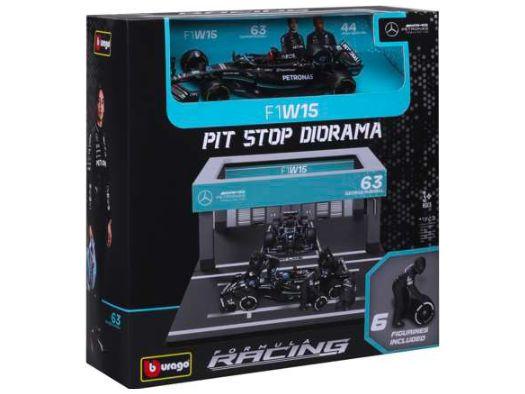 Mercedes-AMG Petronas F1 W14 E Performance #63 George Russell 2023 Pit Pass Set 1:43 Scale Diecast & Plastic – Bburago-Bburago-Diecast Model Centre