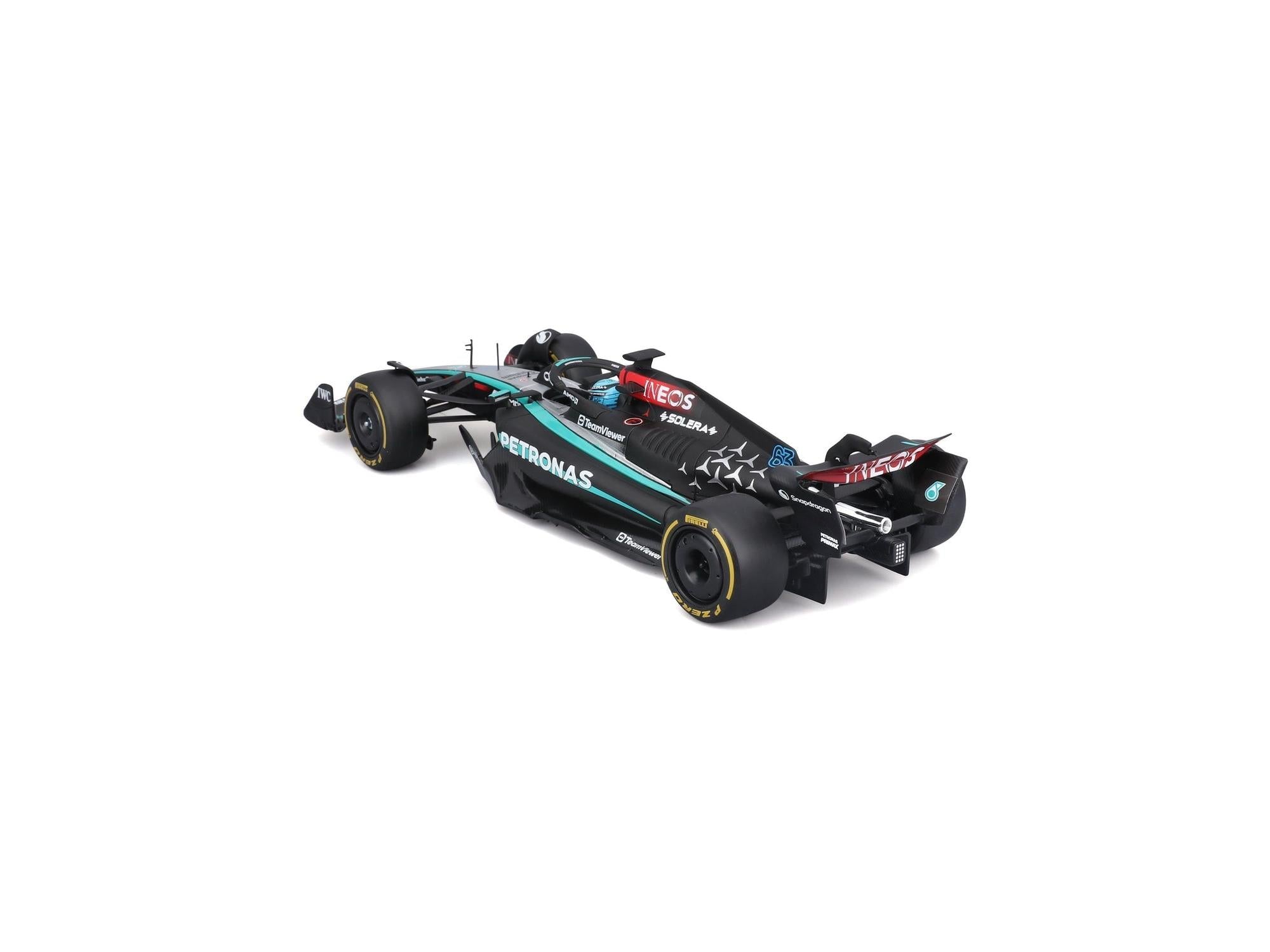 Mercedes-AMG W15 F1 2024 #44 LGeorge Russell w/Helmet 1:24 Scale Bburago Diecast Model Car-Bburago-Diecast Model Centre
