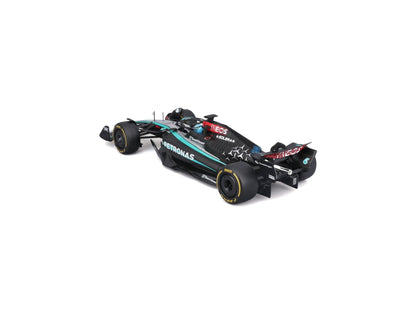 Mercedes-AMG W15 F1 2024 #44 LGeorge Russell w/Helmet 1:24 Scale Bburago Diecast Model Car-Bburago-Diecast Model Centre