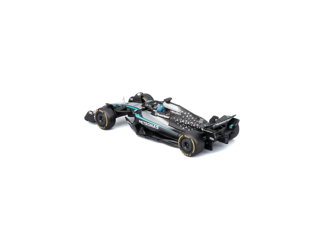 Mercedes-AMG W16 F1 2025 #63 George Russell w/Helmet 1:43 Scale Bburago Diecast Model Car-Bburago-Diecast Model Centre