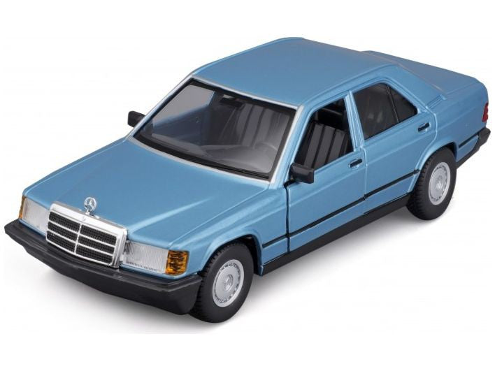 Mercedes-Benz 190 E 1987 blue - 1:24 Scale Diecast Model Car-Bburago-Diecast Model Centre