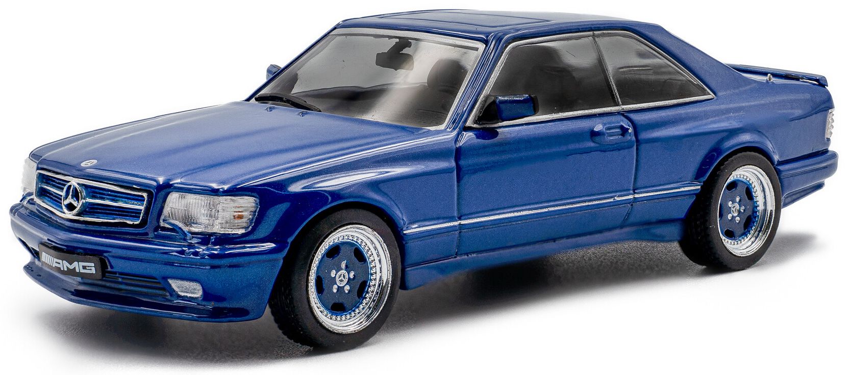 Mercedes-Benz 560 SEC AMG Widebody 1990 Linarite Blue Pearl 1:43 Scale Solido Diecast Model-Solido-Diecast Model Centre