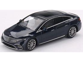 Mercedes-Benz EQS 580 4MATIC Nautical Blue Metallic (RHD) 1:64 Scale MINI GT Diecast Model-MINI GT-Diecast Model Centre