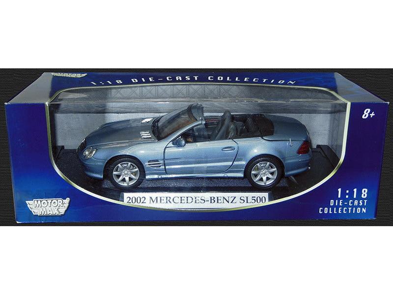 Mercedes-Benz SL500 Metallic Blue (Working Roof) 1:18 Scale Diecast Car – Motormax-Motormax-Diecast Model Centre