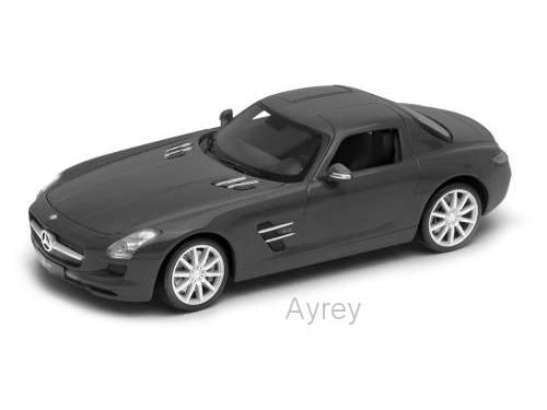 Mercedes-Benz SLS AMG (C197) Matt Black 1:24 Scale Welly Diecast Model-Welly-Diecast Model Centre