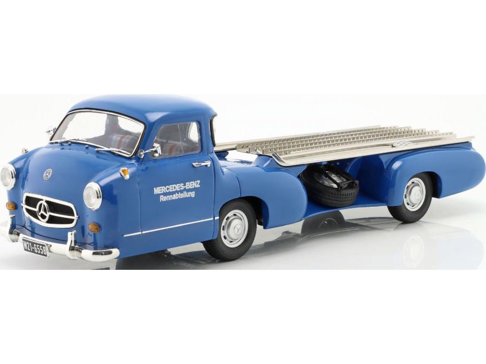 Mercedes-Benz 'The Blue Wonder' Mercedes Racing Transporter 1955 1:18 Scale Diecast Model Car Transporter – Werk83-Werk83-Diecast Model Centre