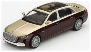 Mercedes-Maybach S680 Gold/Dark Red Metallic (RHD) 1:64 Scale MINI GT Diecast Model-MINI GT-Diecast Model Centre