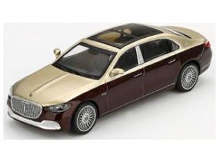 Mercedes-Maybach S680 Gold/Dark Red Metallic (RHD) 1:64 Scale MINI GT Diecast Model-MINI GT-Diecast Model Centre