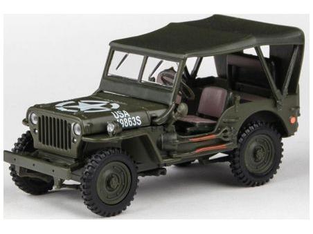 Military Vehicle 1/4 Ton Soft Top Military Green 1:43 Scale Cararama Diecast Model Car-Cararama-Diecast Model Centre