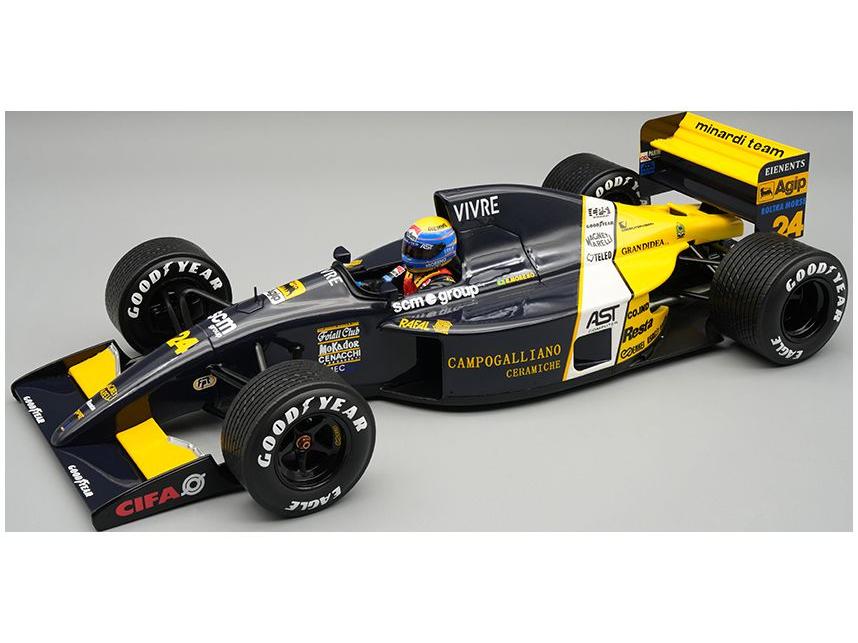 Minardi M191 w/Rain Tyres #24 F1 Australian GP 1991 Roberto Moreno w/Driver 1:18 Scale Resin Car – Tecnomodel-Tecnomodel-Diecast Model Centre