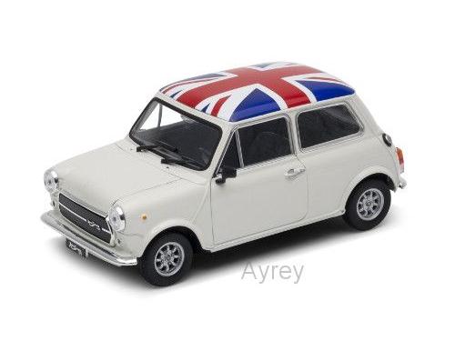 Mini Cooper 1300 White Union Jack roof 1:24 Scale Welly Diecast Model-Welly-Diecast Model Centre