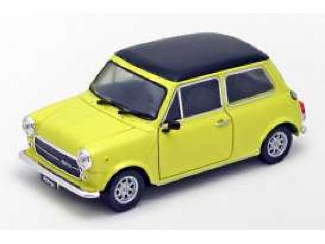 Mini Cooper 1300 Yellow (Black Roof) 1:24 Scale Welly Diecast Model-Welly-Diecast Model Centre