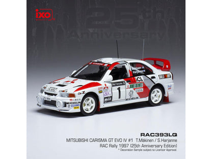 Mitsubishi Lancer Evo IV #1 Rallye WM 1997 25th RAC Anniversary T.M kinen/S.Harjanne 1:43 Scale IXO Diecast Model Car-IXO-Diecast Model Centre