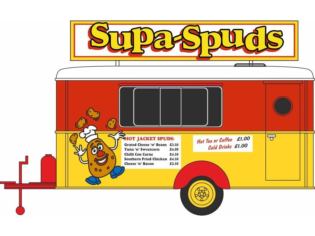 Mobile Trailer Supa Spuds 1:76 Scale Diecast – Oxford Diecast-Oxford Diecast-Diecast Model Centre