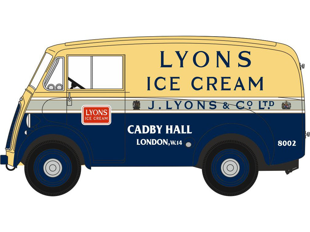 Morris J Van Lyons Ice Cream - 1:76 Scale Diecast Model Van-Oxford Diecast-Diecast Model Centre