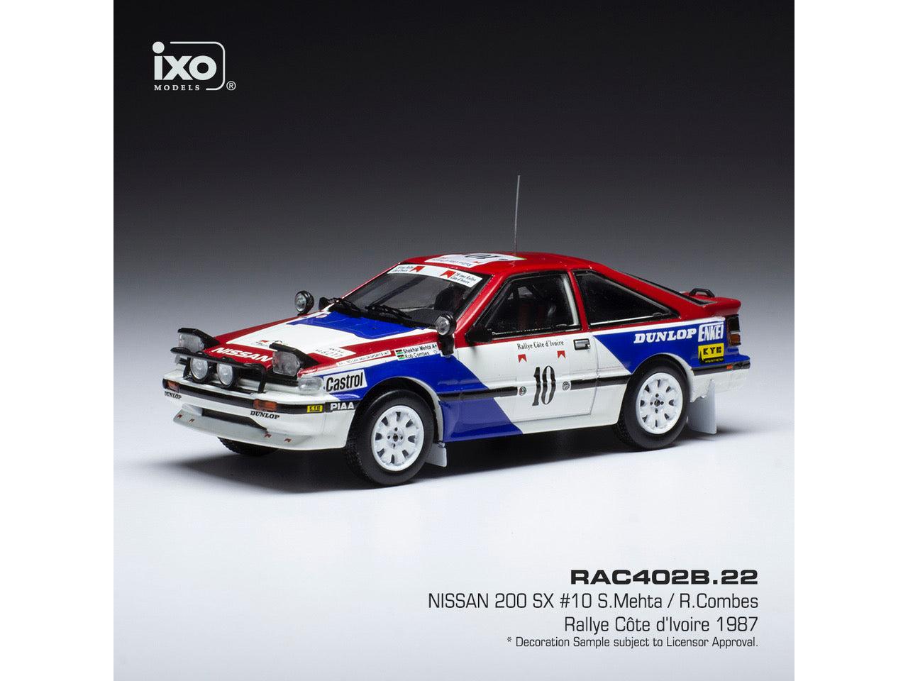 Nissan 200 SX #10 Rallye Cote d Ivoire 1987 Mehta/Combes 1:43 Scale IXO Diecast Model Car-IXO-Diecast Model Centre