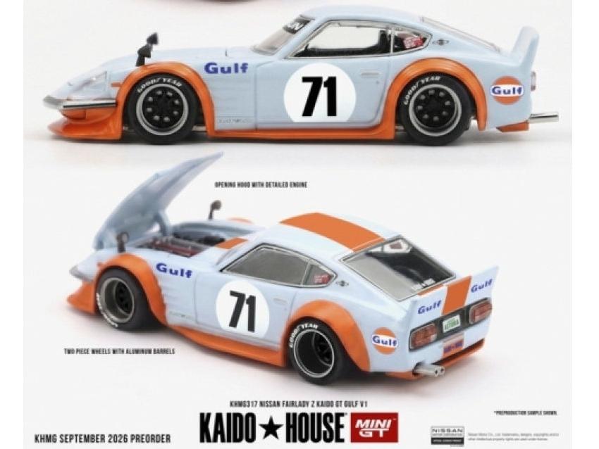 Nissan Fairlady Z Kaido GT Gulf V1 1:64 Scale Diecast Car – MINI GT-MINI GT-Diecast Model Centre