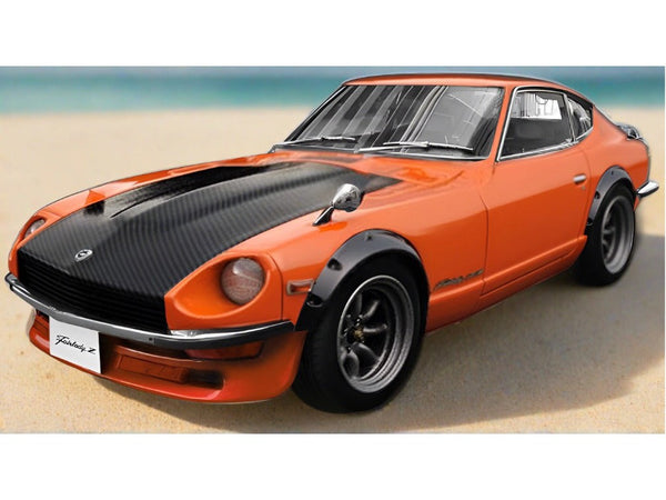 Nissan Fairlady Z (S30) Orange w/carbon bonnet - 1:18 Scale
