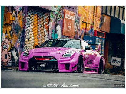 Nissan GT-R (R35) Liberty Walk Silhouette Body Kit Pink 2025 1:18 Scale Solido Diecast Model Car-Solido-Diecast Model Centre