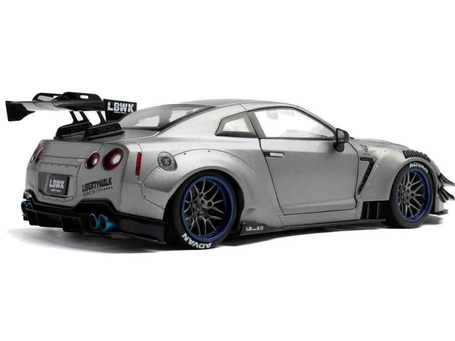 Nissan GT-R (R35) w/Liberty Walk Body Kit 2.0 Silver 2023 1:18 Scale Diecast Model Car – Solido-Solido-Diecast Model Centre