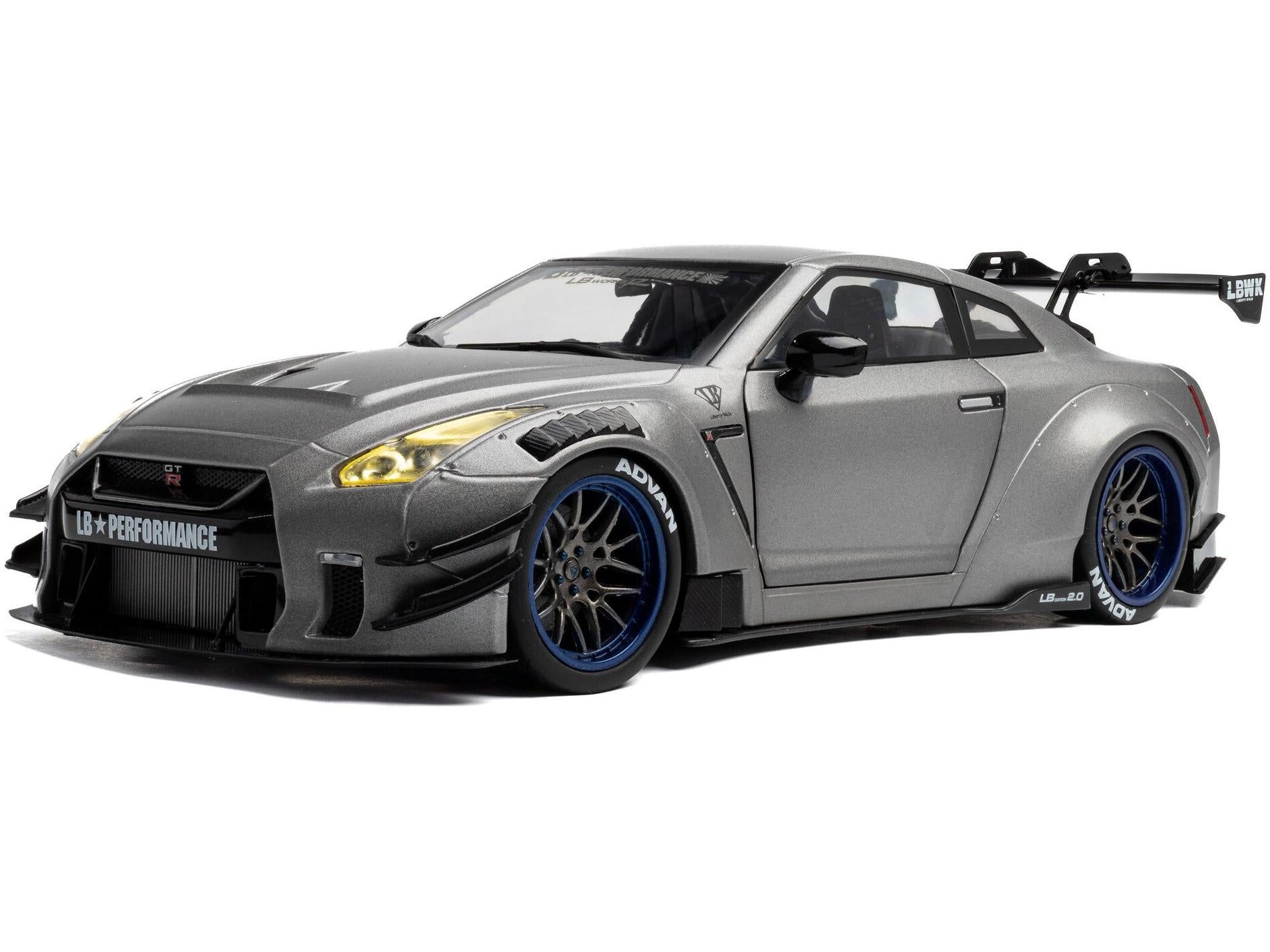 Nissan GT-R (R35) w/Liberty Walk Body Kit 2.0 Silver 2023 1:18 Scale Diecast Model Car – Solido-Solido-Diecast Model Centre