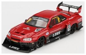 Nissan LB-ER34 Super Silhouette Skyline Red/Black (RHD) (Blister Packaging) 1:64 Scale MINI GT Diecast Model-MINI GT-Diecast Model Centre