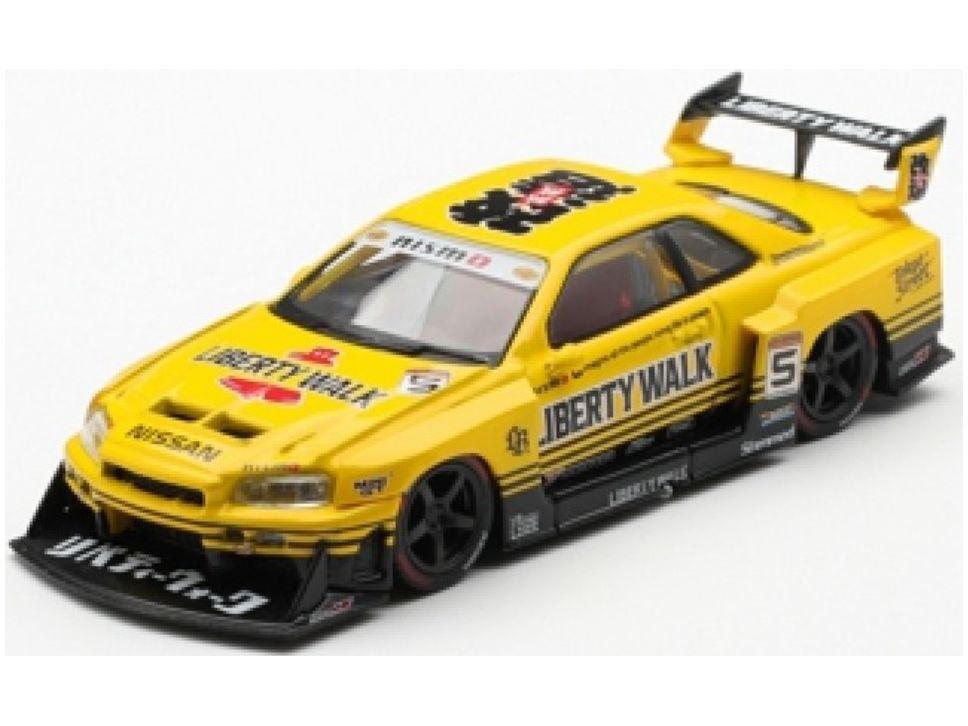Nissan LB-ER34 Super Silhouette Skyline Sport Yellow (RHD) 1:64 Scale MINI GT Model Car-MINI GT-Diecast Model Centre